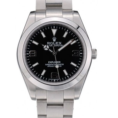 Good copy rolex watches Rolex Black 41984 Dial Stainless Explorer Steel Bezel 0711